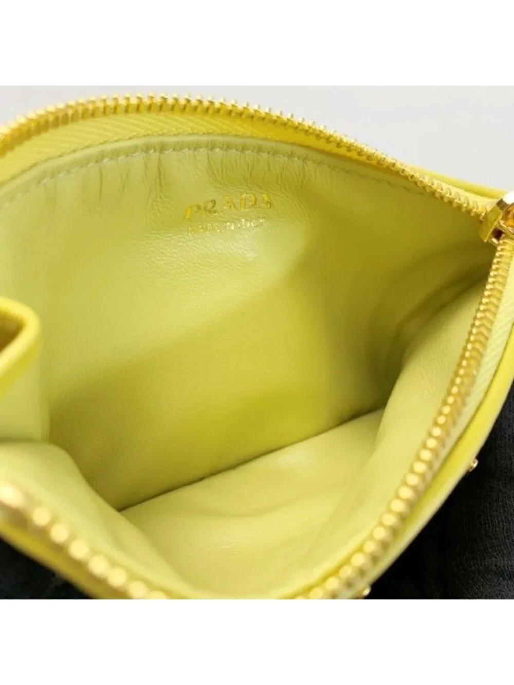 Prada Card Case Fragment Yellow Gold